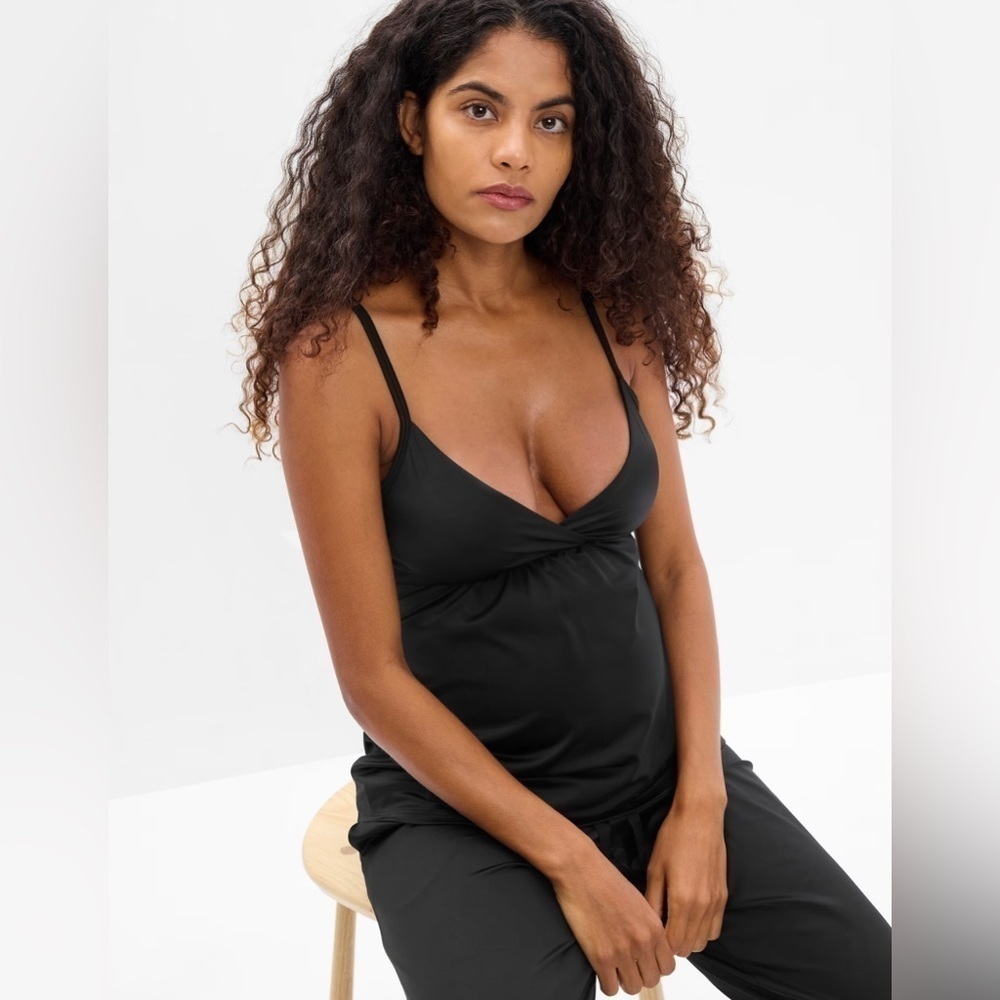 GAP Maternity Black Satin PJ Cami